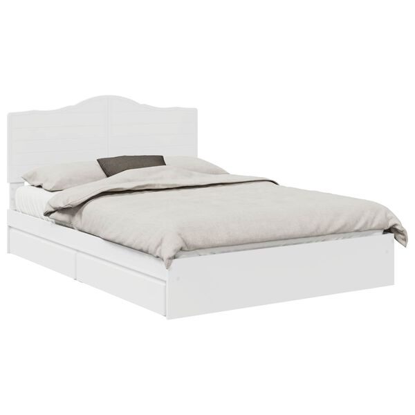 vidaXL Lit de Rangement Blanc 140 x 190 cm Bois d'ing&eacute;nierie