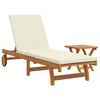 vidaXL Transat 2 pc Bois d'Acacia Massif Marron