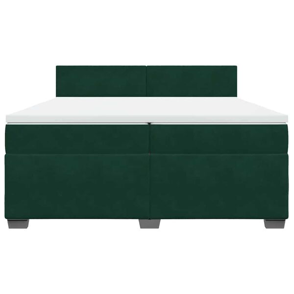 vidaXL Sommier &agrave; lattes de lit et matelas Vert fonc&eacute; 200x200cm Velours