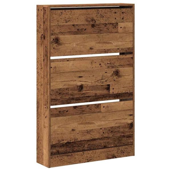 vidaXL Cabinet &agrave; chaussures avec porte Bois ancien 80 x 21 x 125,5 cm