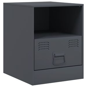 vidaXL Table de chevet anthracite 34,5x39x44 cm acier