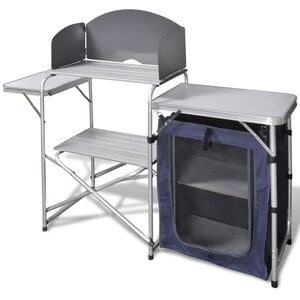 vidaXL Unit&eacute; de cuisine de camping pliable avec pare-vent Aluminium