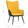 vidaXL Chaise de relaxation et tabouret Jaune moutarde Velours et PVC