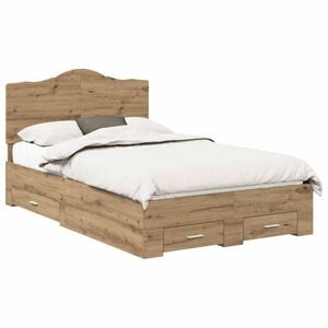 vidaXL Cadre de lit Ch&ecirc;ne artisanal 120 x 190 cm Bois d'ing&eacute;nierie