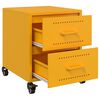 vidaXL Tables de chevet 2 pcs jaune moutarde 36x39x43,5 cm acier