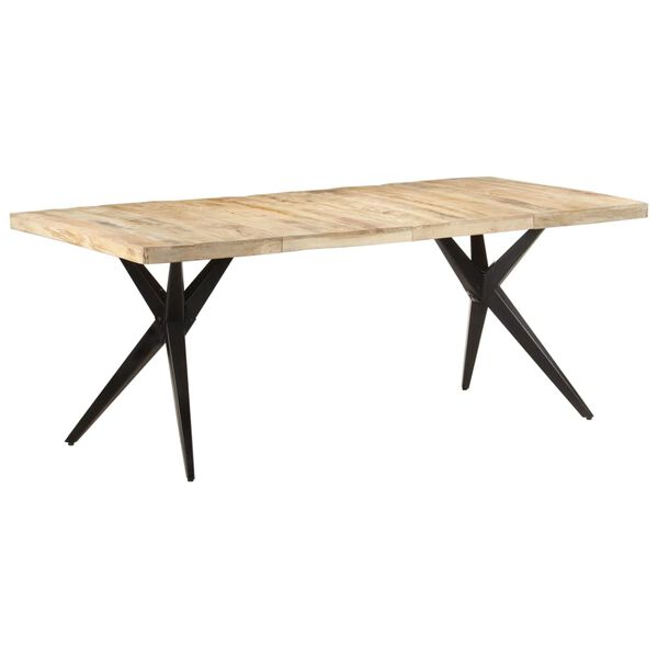 vidaXL Table de salle à manger 200x90x76 cm Bois de manguier brut