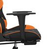 vidaXL Chaise de jeu avec repose-pied Noir et orange Similicuir