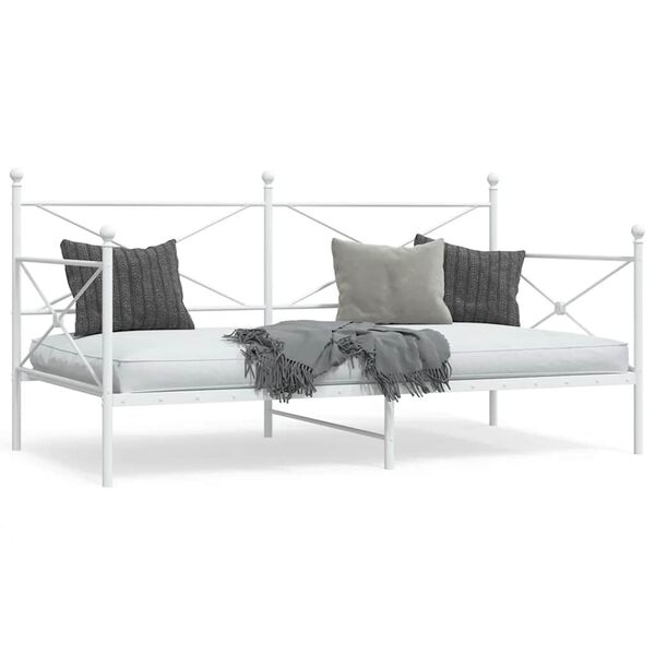 vidaXL Lit de repos sans matelas blanc 107x203 cm acier