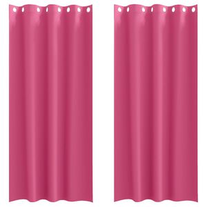 vidaXL Rideaux occultants avec anneaux 2 pc Rose vif 225 x 140 cm