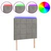 vidaXL T&ecirc;te de lit &agrave; LED Gris clair 90x5x118/128 cm Velours