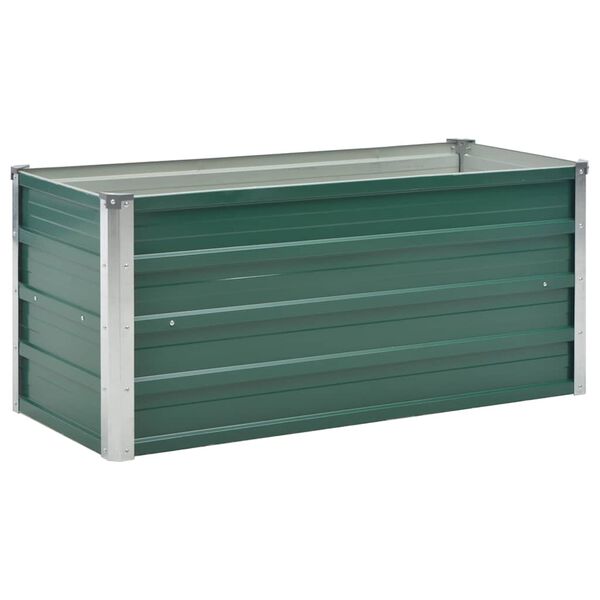 vidaXL Lit sur&eacute;lev&eacute; de jardin Acier galvanis&eacute; 100x40x45 cm Vert