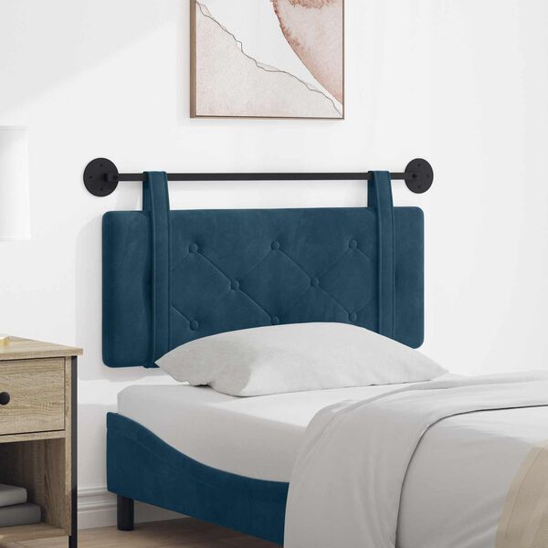 vidaXL T&ecirc;te de lit suspendue Bleu 110 x 55 x 5 cm Velours