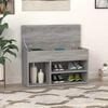 vidaXL Banc &agrave; chaussures Sonoma gris 80x30x45 cm Bois d'ing&eacute;nierie