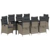vidaXL Ensemble de salle &agrave; manger pour jardin 9 pcs Gris polyrotin