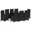 vidaXL Ensemble de salle &agrave; manger pour jardin 9 pcs Noir polyrotin