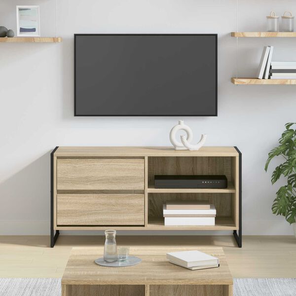 vidaXL Meuble TV Sonoma 100 x 36 x 49,5 cm Bois d'ing&eacute;nierie
