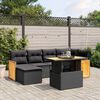 vidaXL Salon de jardin 7 pcs avec coussins noir r&eacute;sine tress&eacute;e