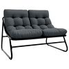vidaXL Mobilier de jardin Noir Acier enduit de poudre