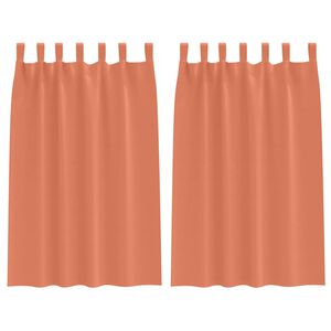 vidaXL Rideaux occultants avec anneaux 2 pc Terre cuite 175 x 140 cm