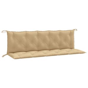 vidaXL Coussins de banc de jardin lot de 2 beige m&eacute;lang&eacute; tissu