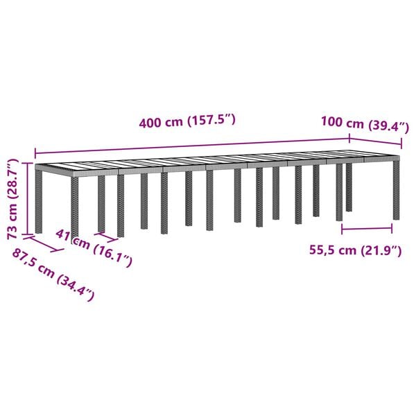 vidaXL Ensemble de salle &agrave; manger de jardin avec coussins 17 pcs