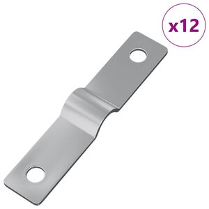 vidaXL Plaque de frappe 12 pcs Argent&eacute; 50 x 10 x 1,2 mm Fer
