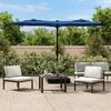 vidaXL Parasol de jardin à double tête bleu azuré 316x145 cm