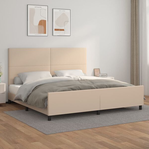 vidaXL Cadre de lit sans matelas cappuccino 200x200 cm similicuir