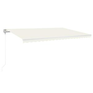 vidaXL Auvent automatique avec capteur de vent et LED 500x350 cm Cr&egrave;me