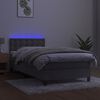 vidaXL Sommier &agrave; lattes de lit avec matelas et LED Gris clair 80x200cm