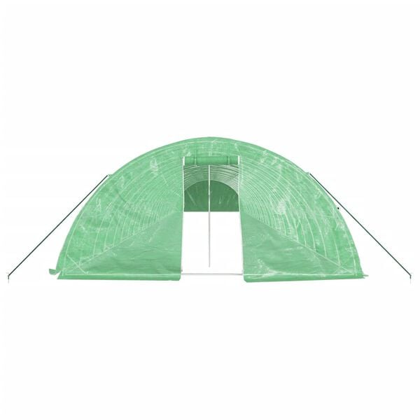 vidaXL Serre avec cadre en acier vert 120 m&sup2; 24x5x2,3 m
