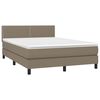 vidaXL Sommier &agrave; lattes de lit avec matelas Taupe 140x190 cm Tissu