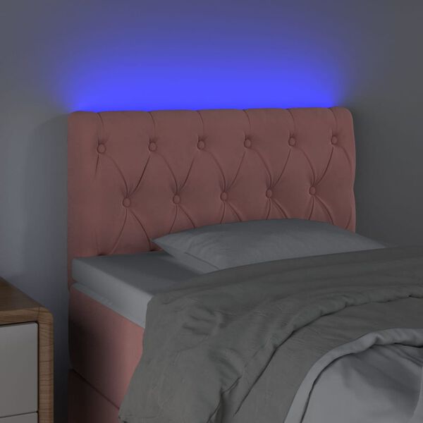 vidaXL T&ecirc;te de lit &agrave; LED Rose 80x7x78/88 cm Velours