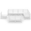 vidaXL Salon de jardin 10 pcs blanc bois de pin massif