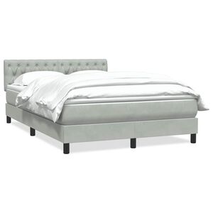 vidaXL Sommier &agrave; lattes de lit et matelas gris clair 140x210cm velours