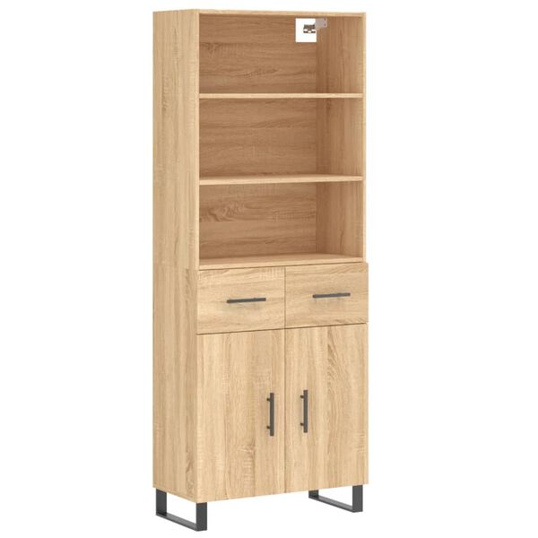 vidaXL Buffet haut Ch&ecirc;ne sonoma 69,5x34x180 cm Bois d'ing&eacute;nierie
