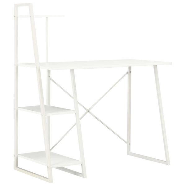 vidaXL Bureau avec étagère Blanc 102x50x117 cm