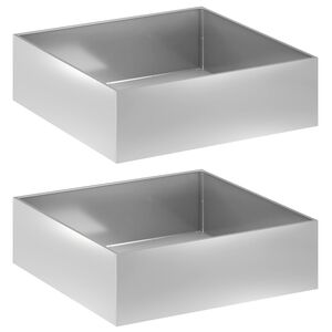 vidaXL Cache-pot de jardin 2 pc Argent&eacute; 80 x 80 x 30 cm