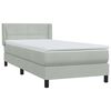 vidaXL Sommier &agrave; lattes de lit et matelas gris clair 90x220 cm velours