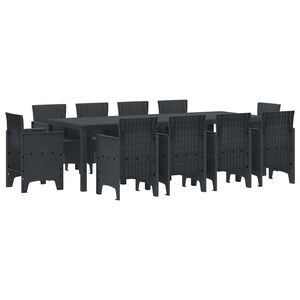 vidaXL Ensemble de salle &agrave; manger pour jardin 11 pcs Anthracite