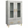 vidaXL Buffet haut Gris béton 70x31x115 cm Bois d'ingénierie