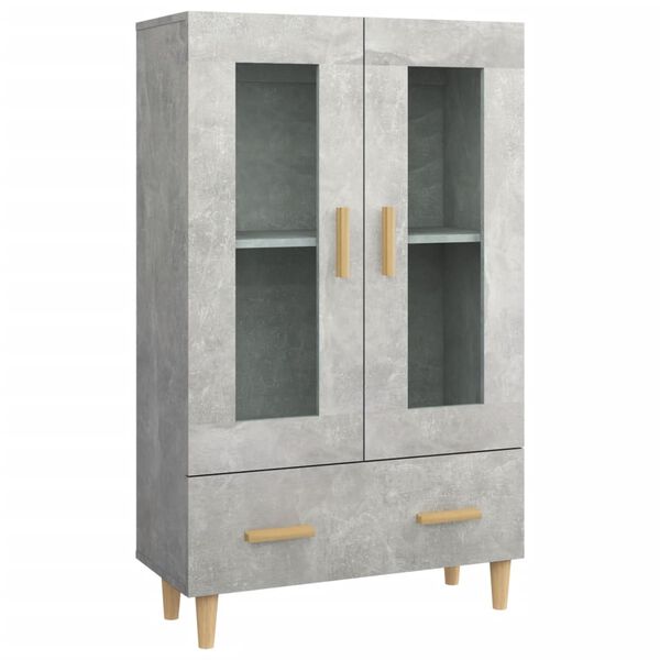 vidaXL Buffet haut Gris béton 70x31x115 cm Bois d'ingénierie