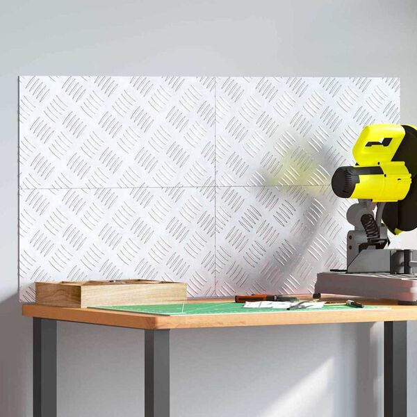 vidaXL Nez de marche Rectangulaire 4 pcs Argent&eacute; 50 x 25 cm Aluminium