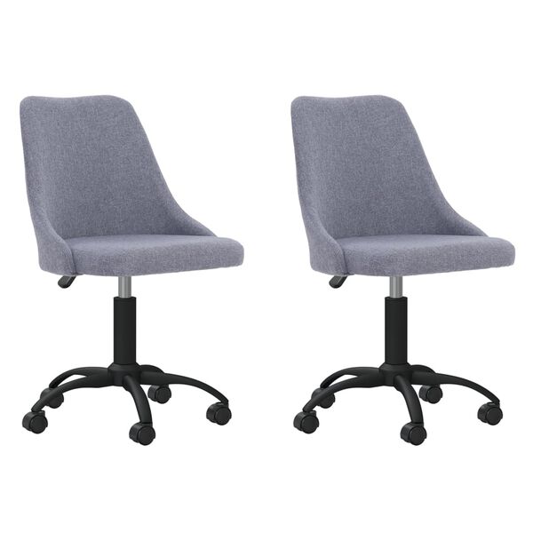 vidaXL Chaises pivotantes &agrave; manger lot de 2 gris clair tissu