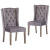 vidaXL Chaises &agrave; manger lot de 2 gris velours