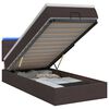 vidaXL Lit coffre avec matelas et LED Marron fonc&eacute; 90 x 190 cm Tissu