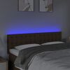 vidaXL T&ecirc;te de lit &agrave; LED Marron Fonc&eacute; 144x5x78/88 cm Tissu