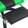 vidaXL Fauteuil de jeux vidéo avec repose-pied Vert et noir Similicuir