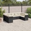 vidaXL Salon de jardin 9 pcs avec coussins noir r&eacute;sine tress&eacute;e