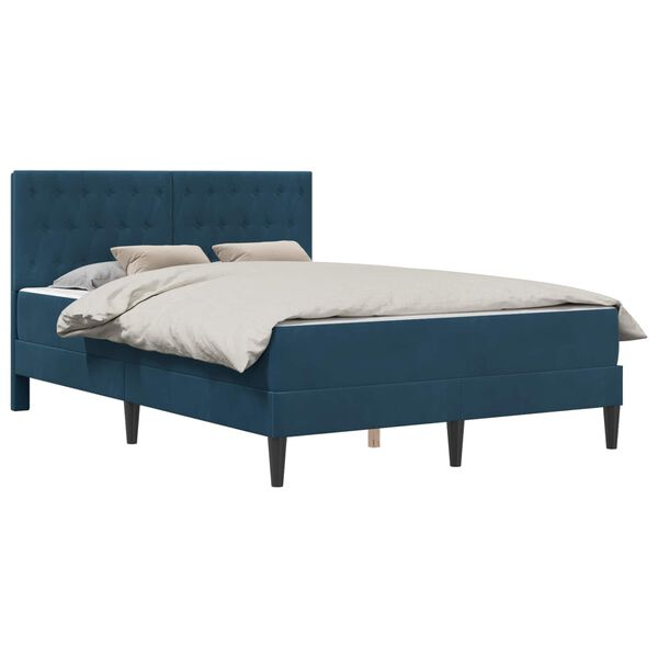 vidaXL Cadre de lit avec matelas Bleu 120 x 190 cm Velours